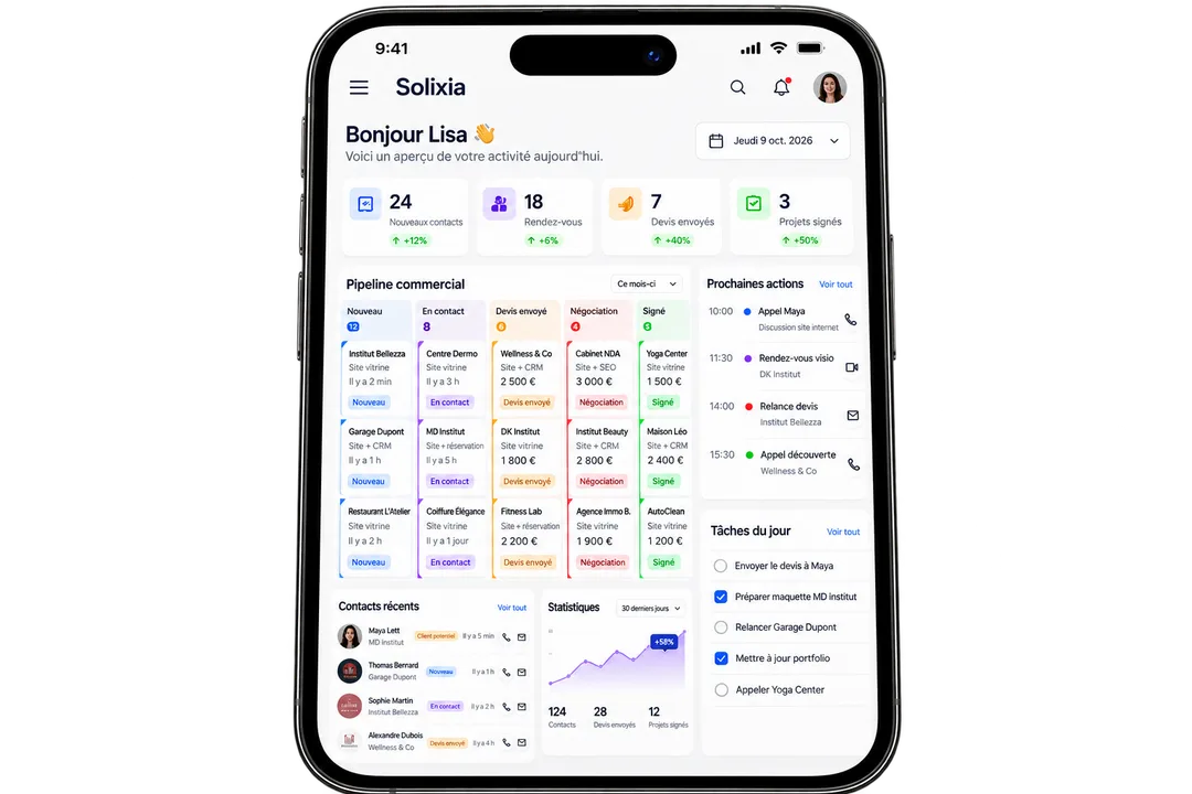 Illustration : CRM et back-office sur mobile