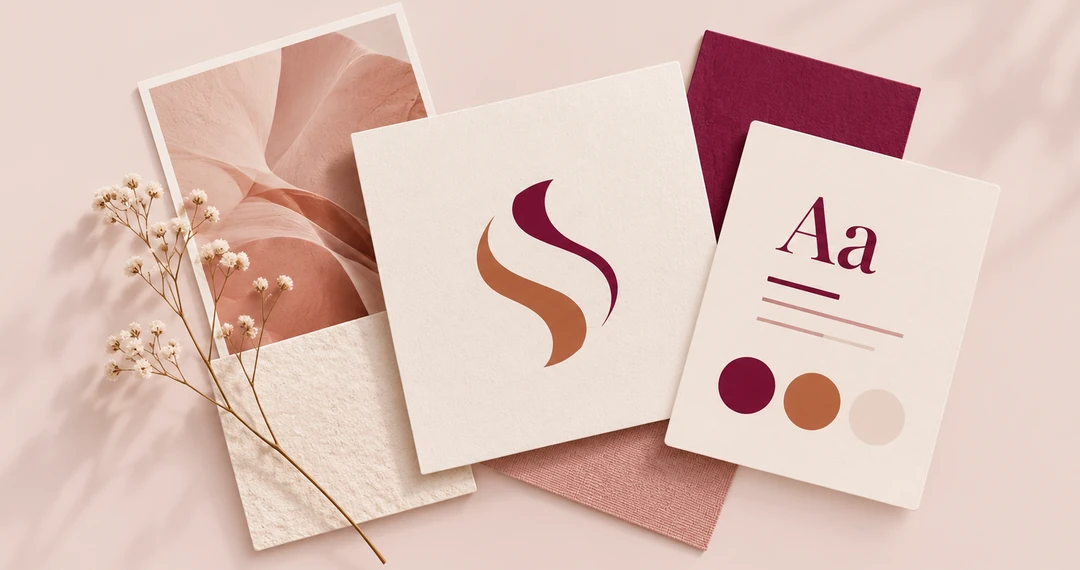 Illustration : cartes d’identité visuelle avec logo, typographie et palette de couleurs